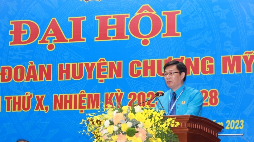 Ông Nguyễn Hợp Tiến tái đắc cử chức Chủ tịch LĐLĐ huyện Chương Mỹ