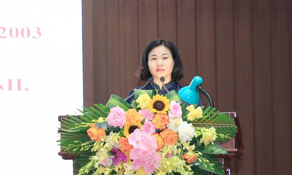 Phó Bí thư Thường trực Thành ủy Nguyễn Thị Tuyến phát biểu tại Hội nghị.