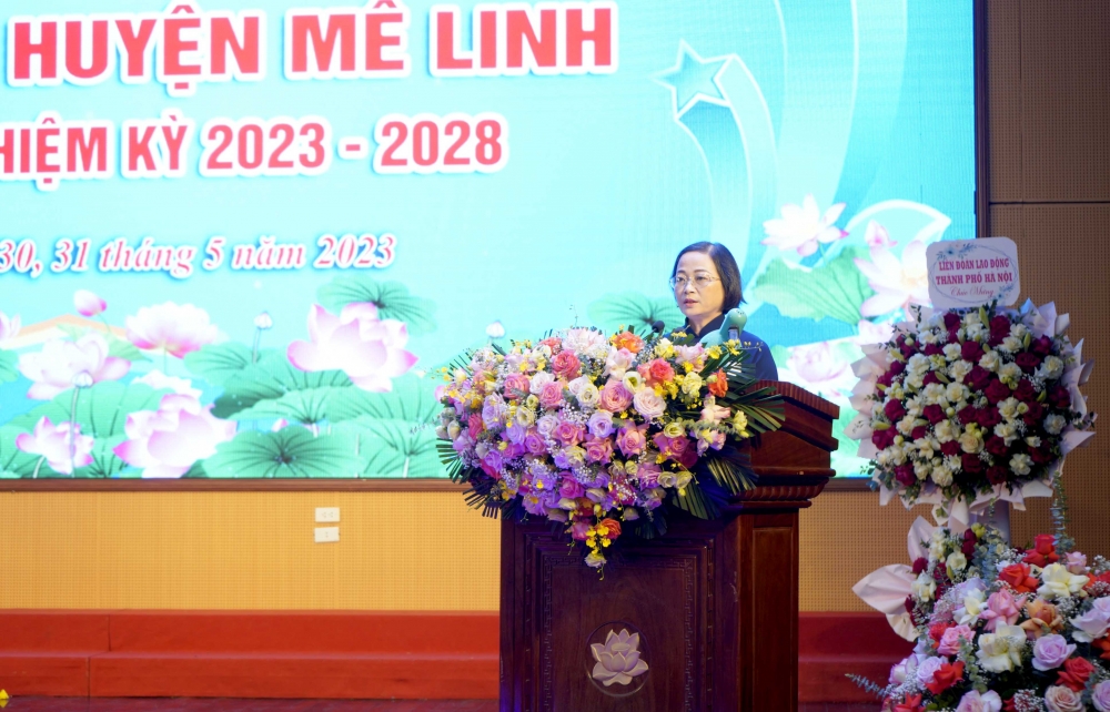 Trực tuyến hình ảnh: Đại hội Công đoàn huyện Mê Linh lần thứ XI, nhiệm kỳ 2023 - 2028