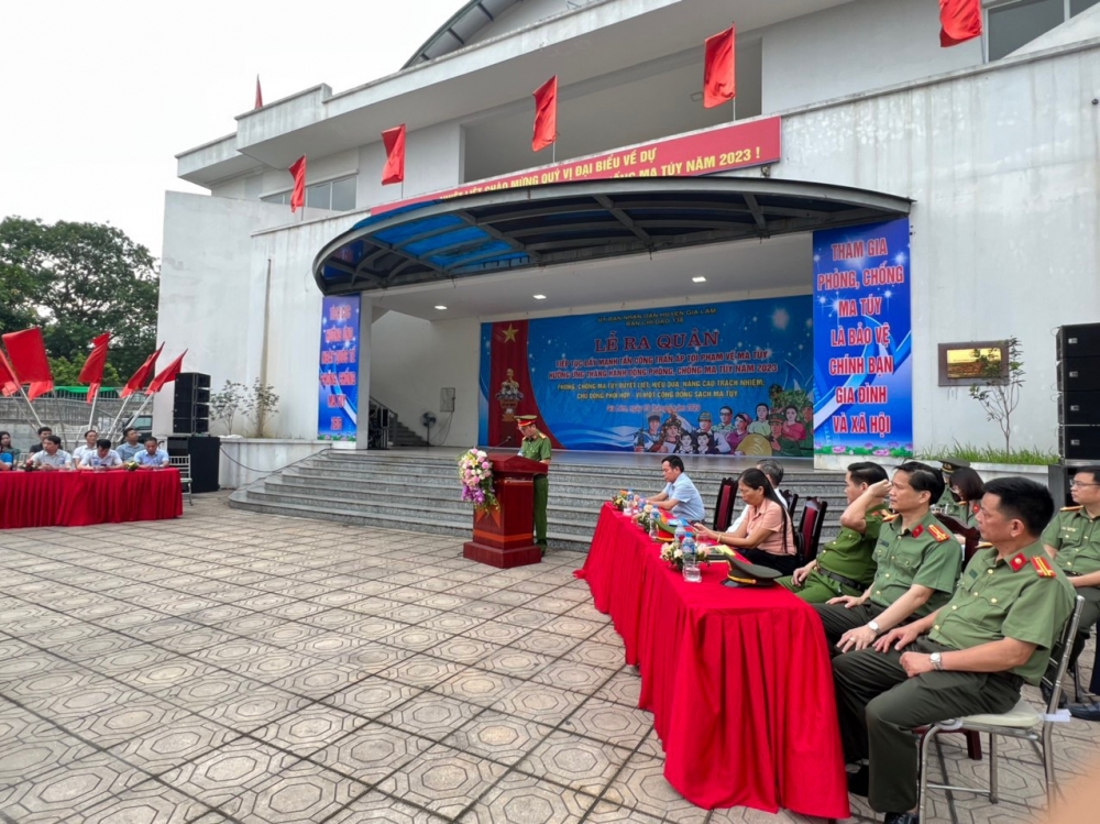 Huyện Gia Lâm: Ra quân hưởng ứng Tháng hành động phòng, chống ma tuý năm 2023