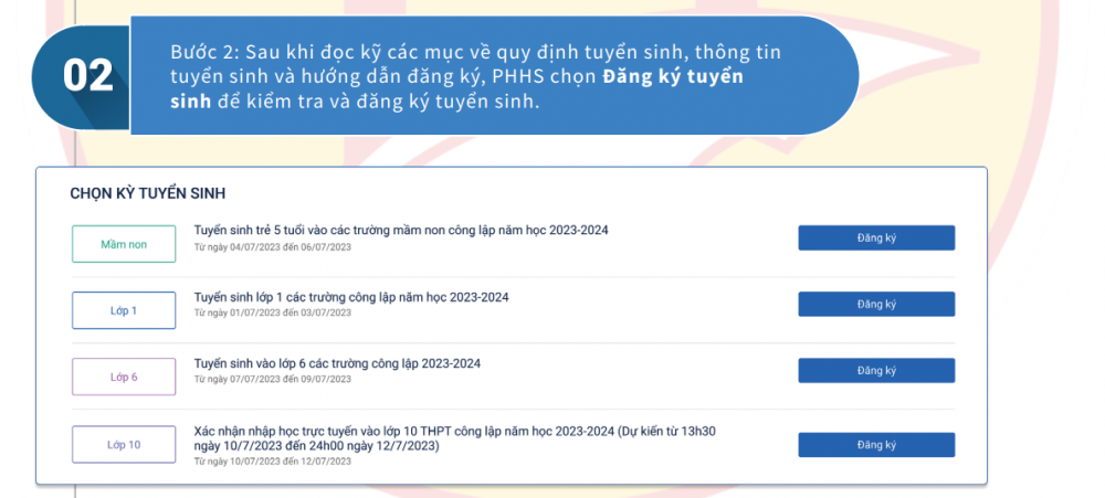 Hà Nội: Chi tiết các bước đăng ký tuyển sinh trực tuyến đầu cấp năm học 2023 - 2024