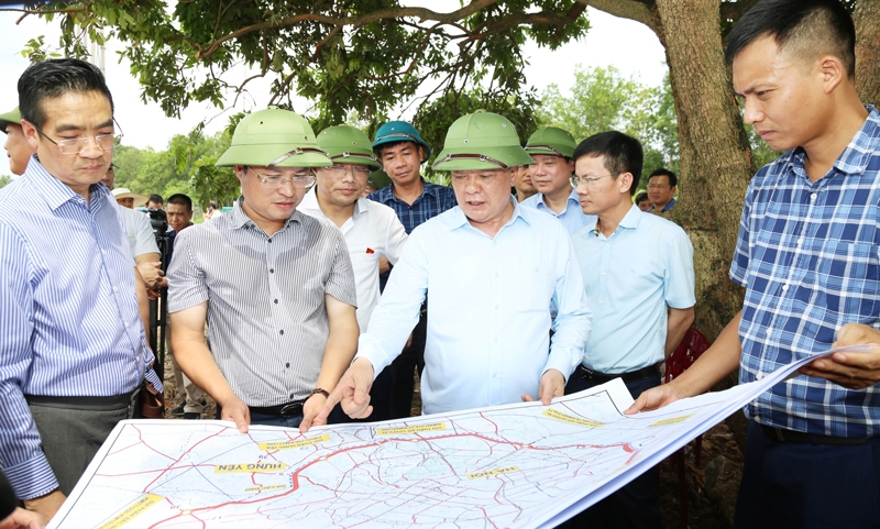 Bí thư Thành ủy Hà Nội kiểm tra việc chuẩn bị khởi công đường Vành đai 4