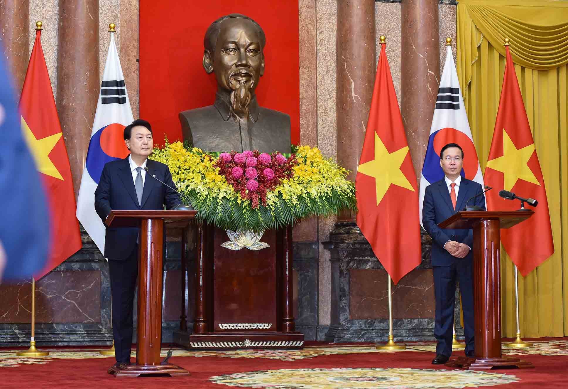 Chủ tịch nước Võ Văn Thưởng hội đàm với Tổng thống Hàn Quốc