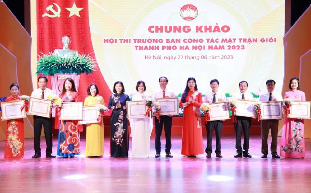 10 thí sinh tranh tài tại Hội thi Trưởng Ban công tác Mặt trận giỏi thành phố Hà Nội năm 2023