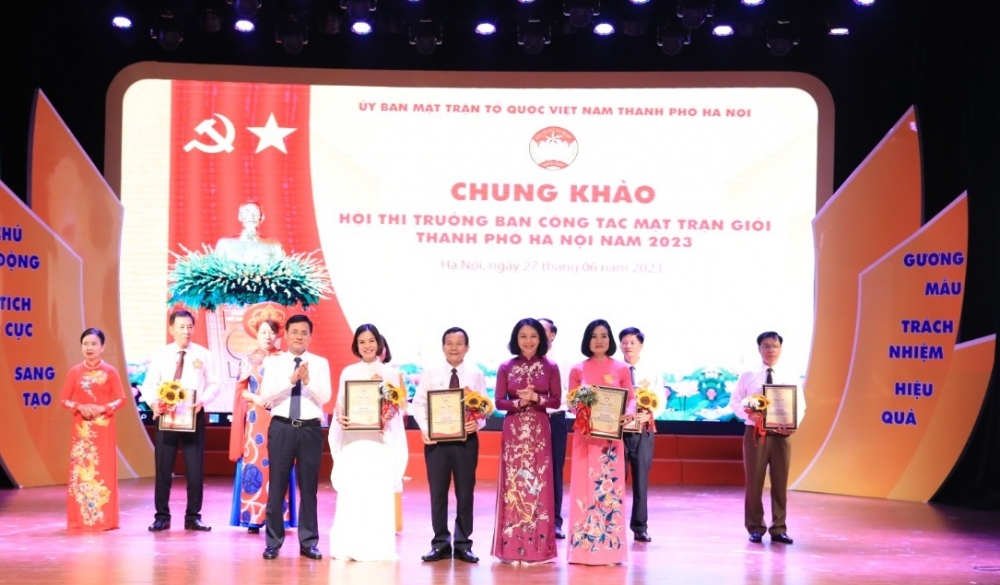 10 thí sinh tranh tài tại Hội thi Trưởng Ban công tác Mặt trận giỏi thành phố Hà Nội năm 2023