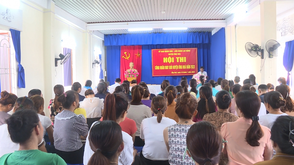 Thiết thực Hội thi Công nhân may giỏi huyện Ứng Hoà năm 2023