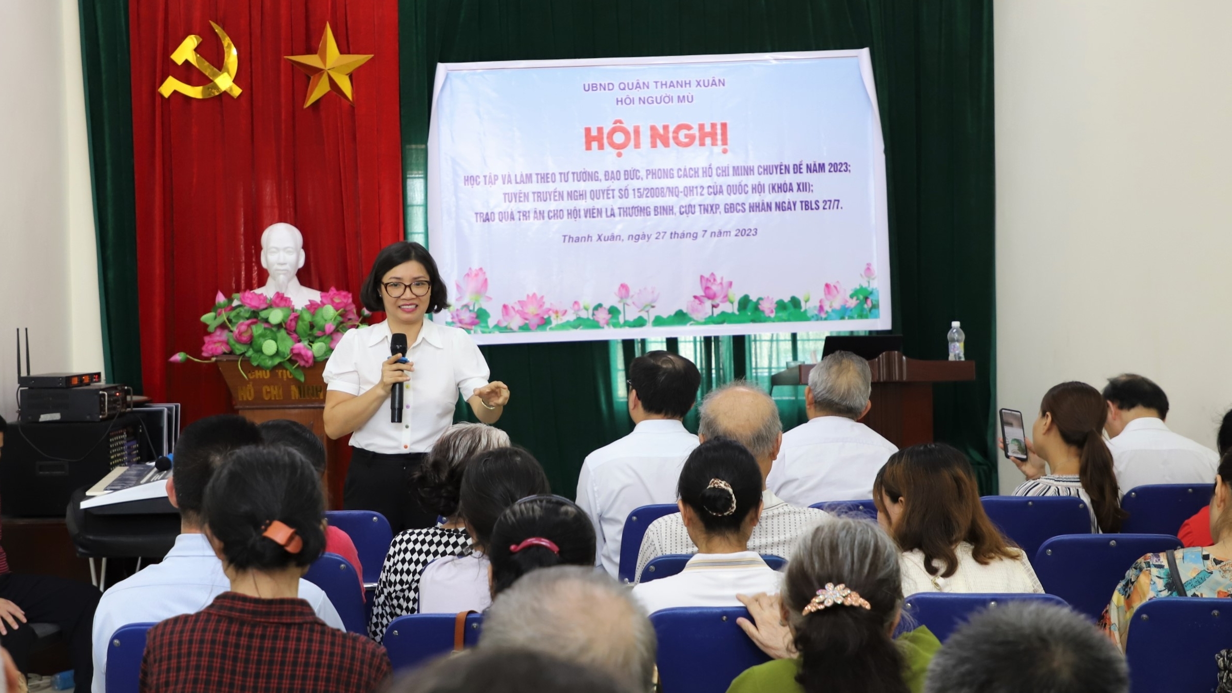 Hội người mù quận Thanh Xuân tổ chức Hội nghị học tập và làm theo tư tưởng, đạo đức, phong cách Hồ Chí Minh