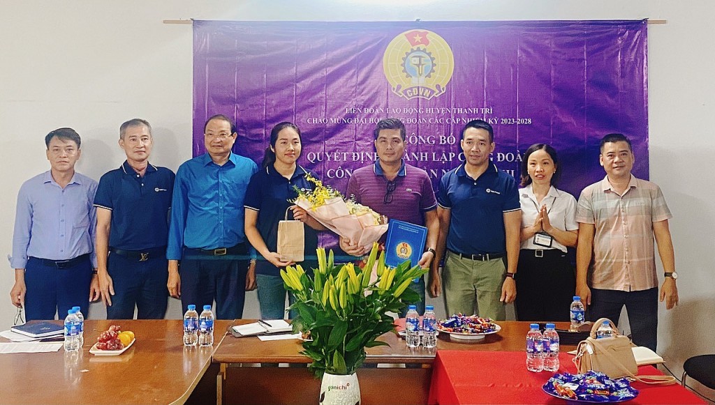 Liên đoàn Lao động huyện Thanh Trì thành lập thêm 2 Công đoàn cơ sở mới