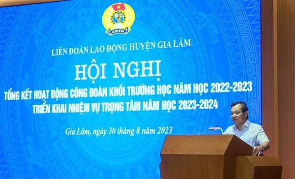 Tổng kết hoạt động công đoàn khối Giáo dục huyện Gia Lâm năm học 2022 - 2023