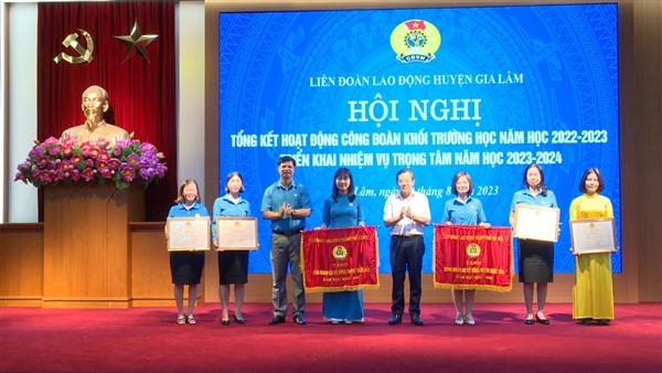 Tổng kết hoạt động công đoàn khối Giáo dục huyện Gia Lâm năm học 2022 - 2023