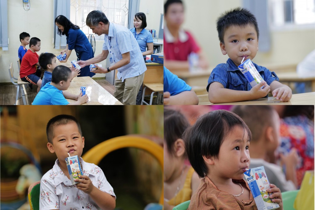 Quỹ sữa Vươn cao Việt Nam và Vinamilk trao sữa đến trẻ em nhân dịp năm học mới