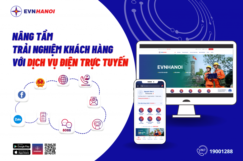 EVNHANOI ưu tiến ứng dụng công nghệ số mang lại tiện ích cho khách hàng