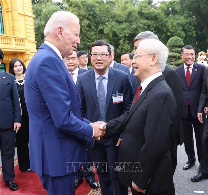Tổng Bí thư Nguyễn Phú Trọng chủ trì Lễ đón chính thức Tổng thống Hoa Kỳ Joe Biden