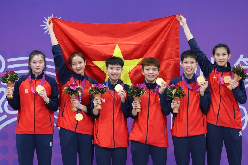 Cầu mây nữ Việt Nam xuất sắc giành Huy chương Vàng tại Asiad 19