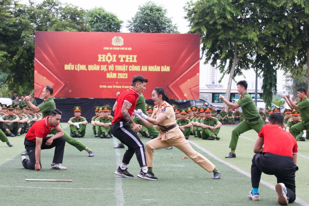 Công an thành phố Hà Nội tổ chức hội thi điều lệnh, quân sự, võ thuật CAND năm 2023
