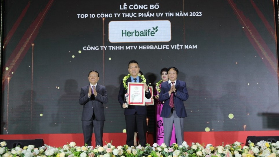 Herbalife Việt Nam được vinh danh Top 10 Công ty thực phẩm uy tín lần thứ ba liên tiếp