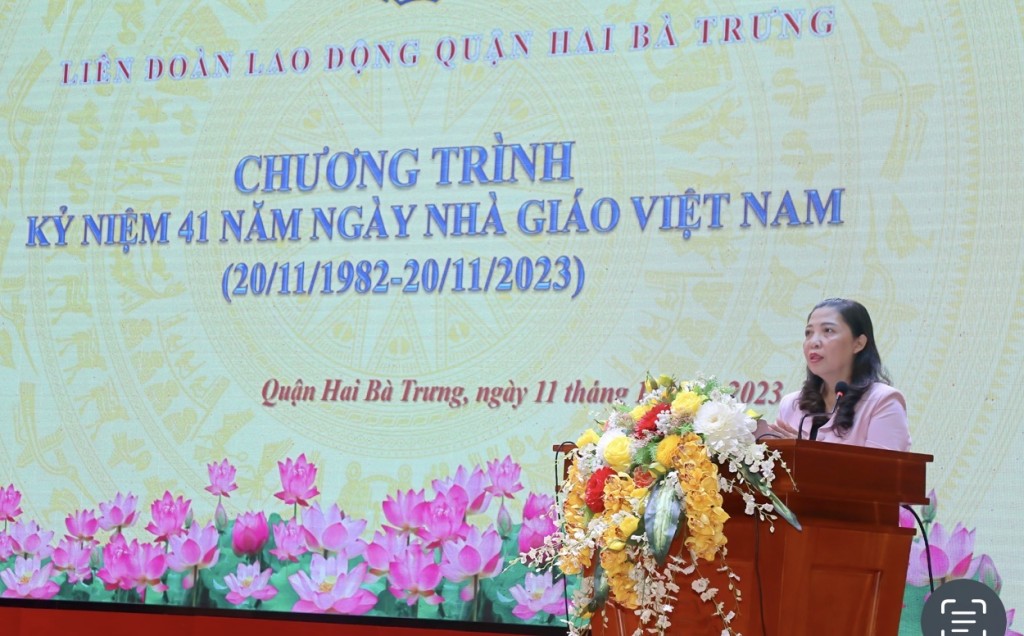 LĐLĐ quận Hai Bà Trưng mít tinh chào mừng Ngày Nhà giáo Việt Nam