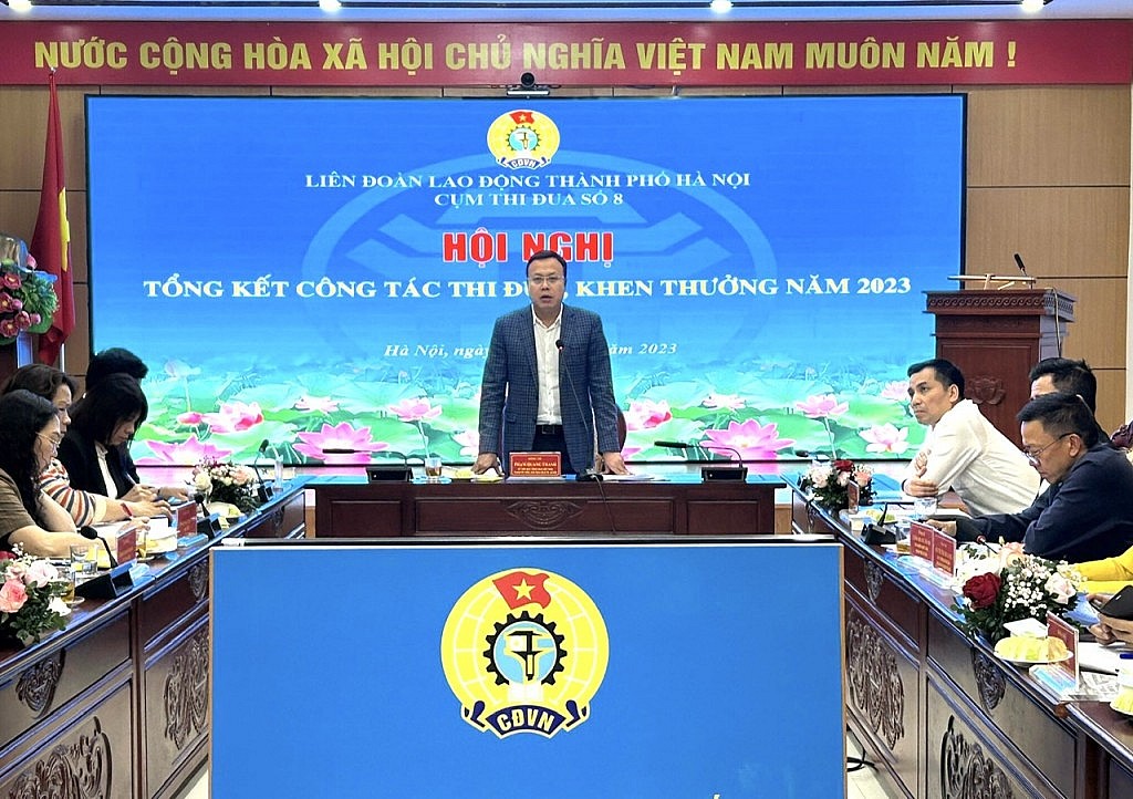 Cụm thi đua số 8 LĐLĐ thành phố Hà Nội tổng kết công tác thi đua khen thưởng năm 2023