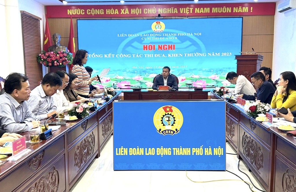 Cụm thi đua số 8 LĐLĐ thành phố Hà Nội tổng kết công tác thi đua khen thưởng năm 2023