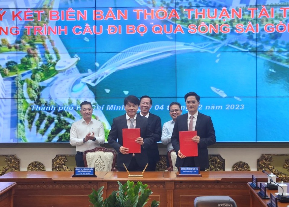 Tiếp nhận cam kết tài trợ hơn 1.000 tỷ đồng cầu đi bộ bắc qua sông Sài Gòn