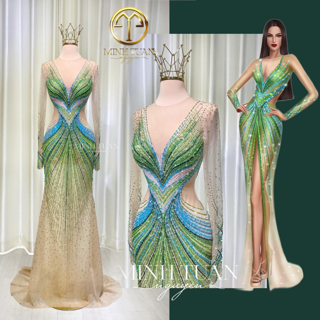 Miss Earth 2023 đăng quang trong thiết kế của Nguyễn Minh Tuấn