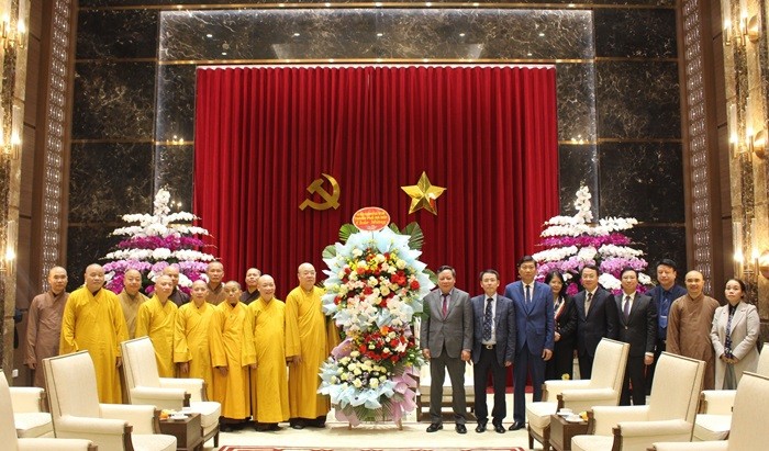 Giáo hội Phật giáo Việt Nam thăm, chúc Tết Thành ủy Hà Nội