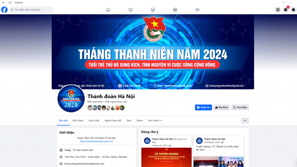 Phát triển kênh truyền thông của Đoàn Thanh niên Thủ đô trên mạng xã hội