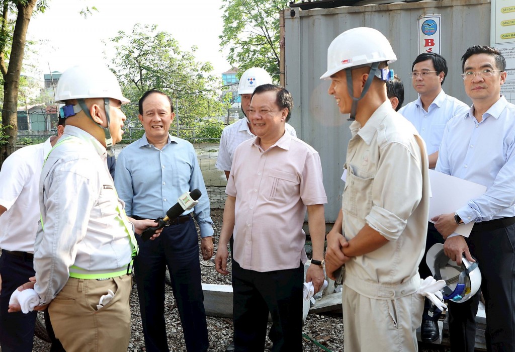 Bí thư Thành ủy Hà Nội kiểm tra tiến độ Dự án hệ thống xử lý nước thải Yên Xá