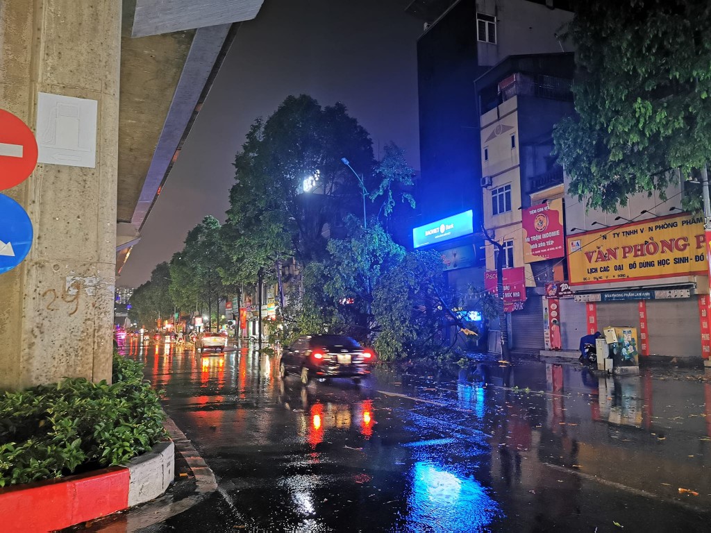 Hà Nội: Mưa đá kèm giông lớn, nhiều cây xanh gãy đổ ngang đường
