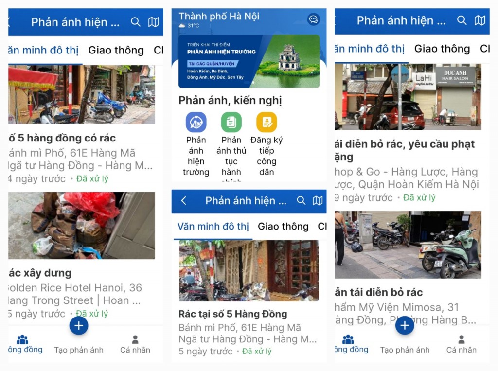 Tiếp nhận và xử lý thông tin phản ánh về ô nhiễm môi trường thông qua úng dụng iHaNoi