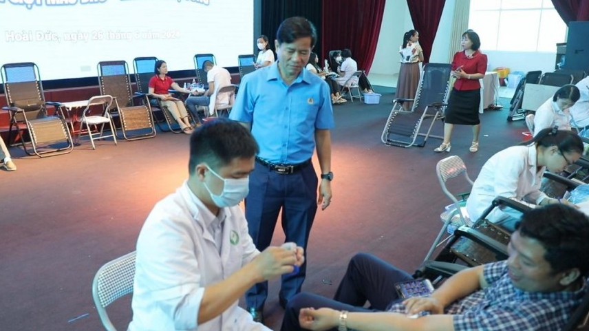 Ngày hội hiến máu tình nguyện trong CNVCNLĐ huyện Hoài Đức năm 2024