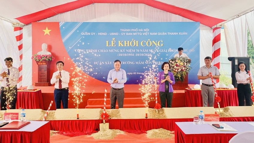 Quận Thanh Xuân khởi công xây dựng công trình Trường Mầm non Phương Liệt