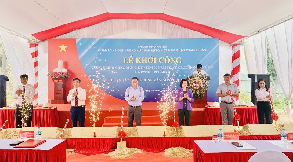 Quận Thanh Xuân khởi công xây dựng công trình Trường Mầm non Phương Liệt