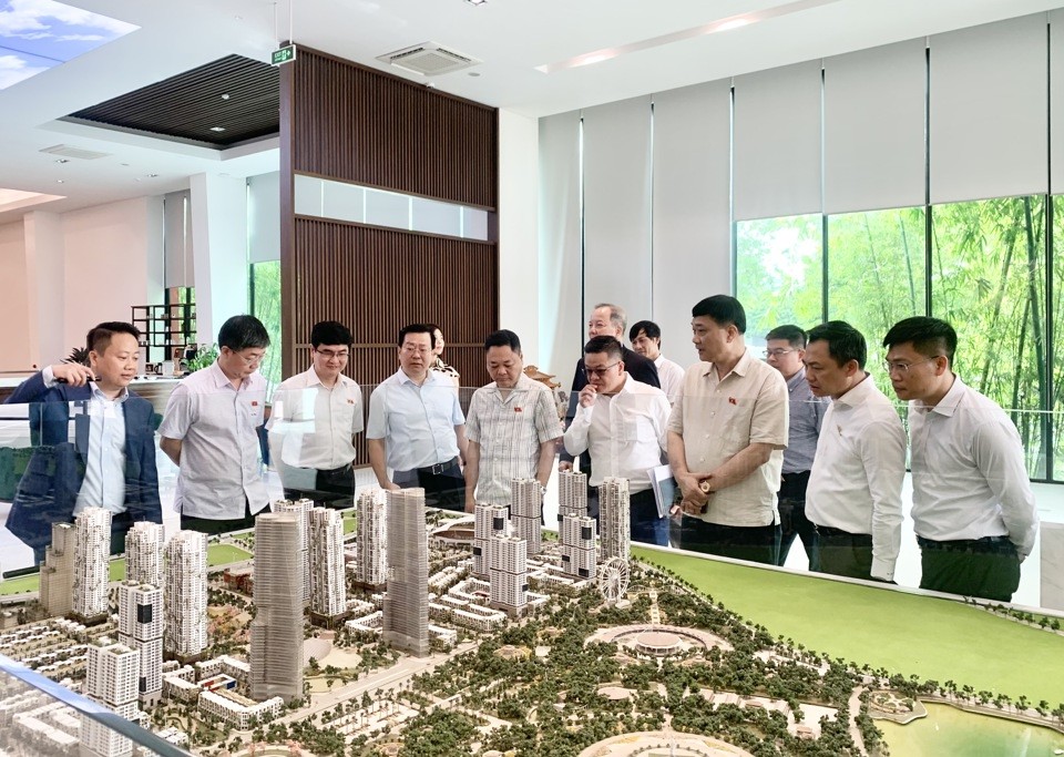 Đoàn giám sát của Quốc hội khảo sát về thị trường bất động sản và nhà ở xã hội tại quận Hoàng Mai
