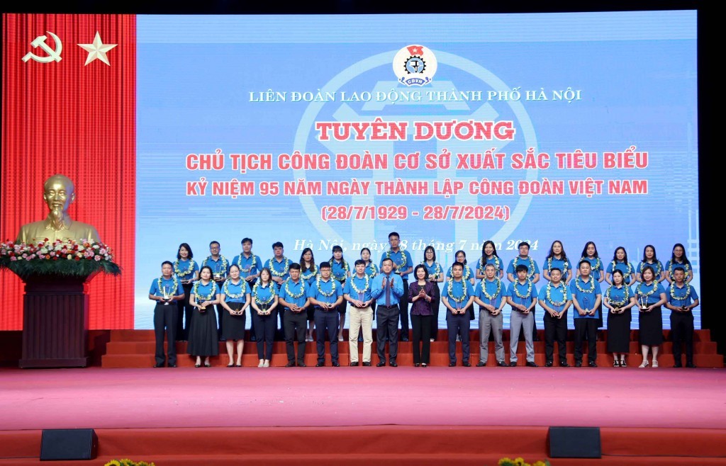Hà Nội: Biểu dương 95 Chủ tịch Công đoàn cơ sở xuất sắc tiêu biểu