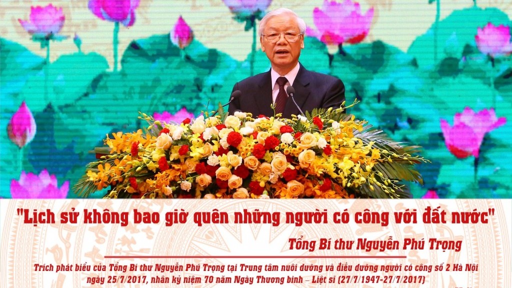 Tổng Bí thư Nguyễn Phú Trọng luôn chú trọng công tác đền ơn, đáp nghĩa, tri ân người có công