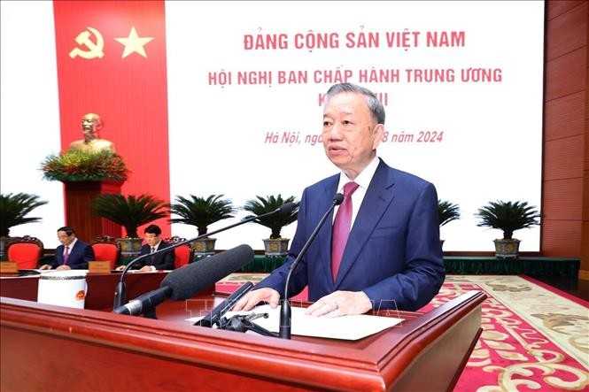 Tổng Bí thư, Chủ tịch nước Tô Lâm phát biểu nhậm chức. Ảnh: Trí Dũng/TTXVN