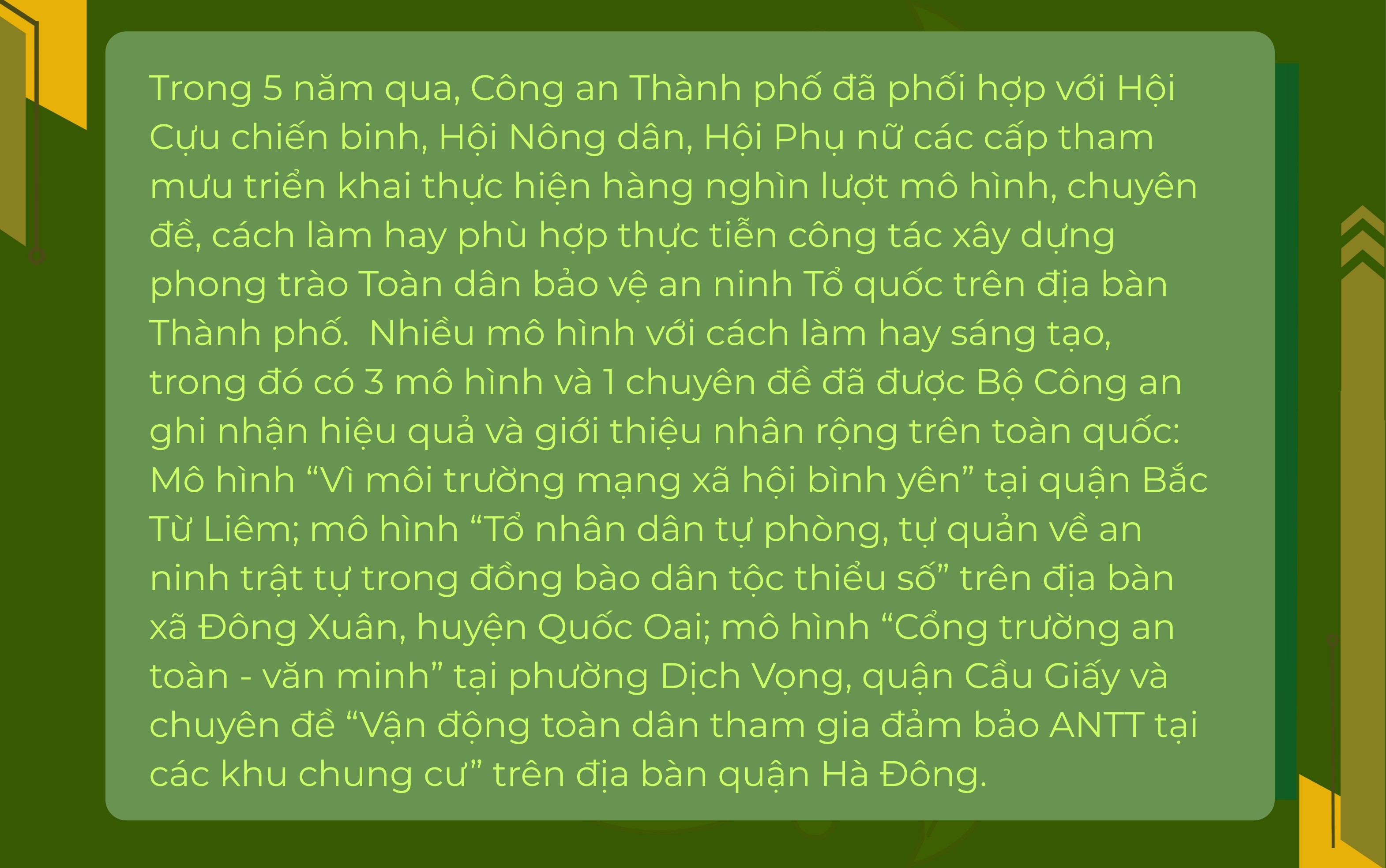 Hiệu quả từ phong trào toàn dân bảo vệ an ninh Tổ quốc