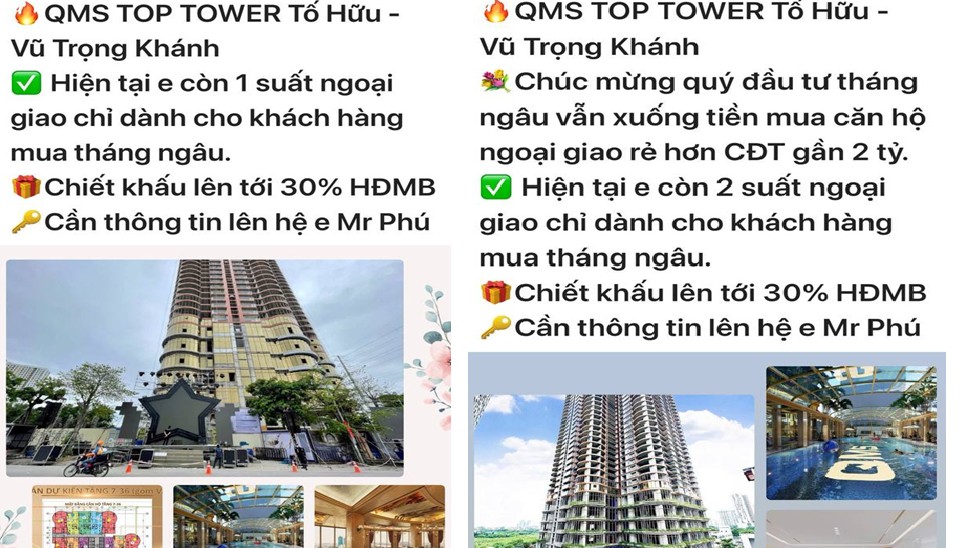 Cảnh giác trò lừa đảo khách hàng mua căn hộ QMS TOP TOWER