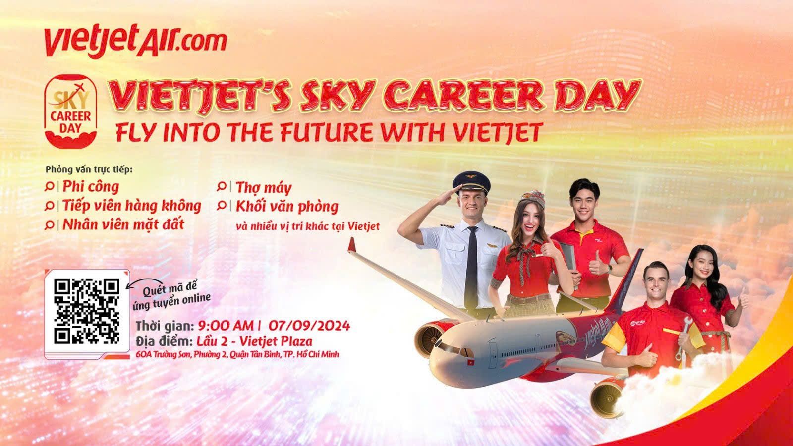 Vietjet tổ chức ngày hội tuyển dụng lớn nhất năm 2024