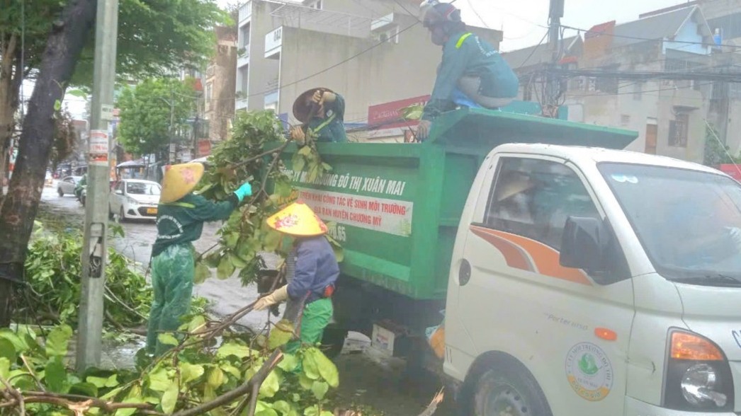 Chương Mỹ: Ứng trực 24/24 giờ để theo dõi diễn biến tình hình thời tiết cơn bão số 3