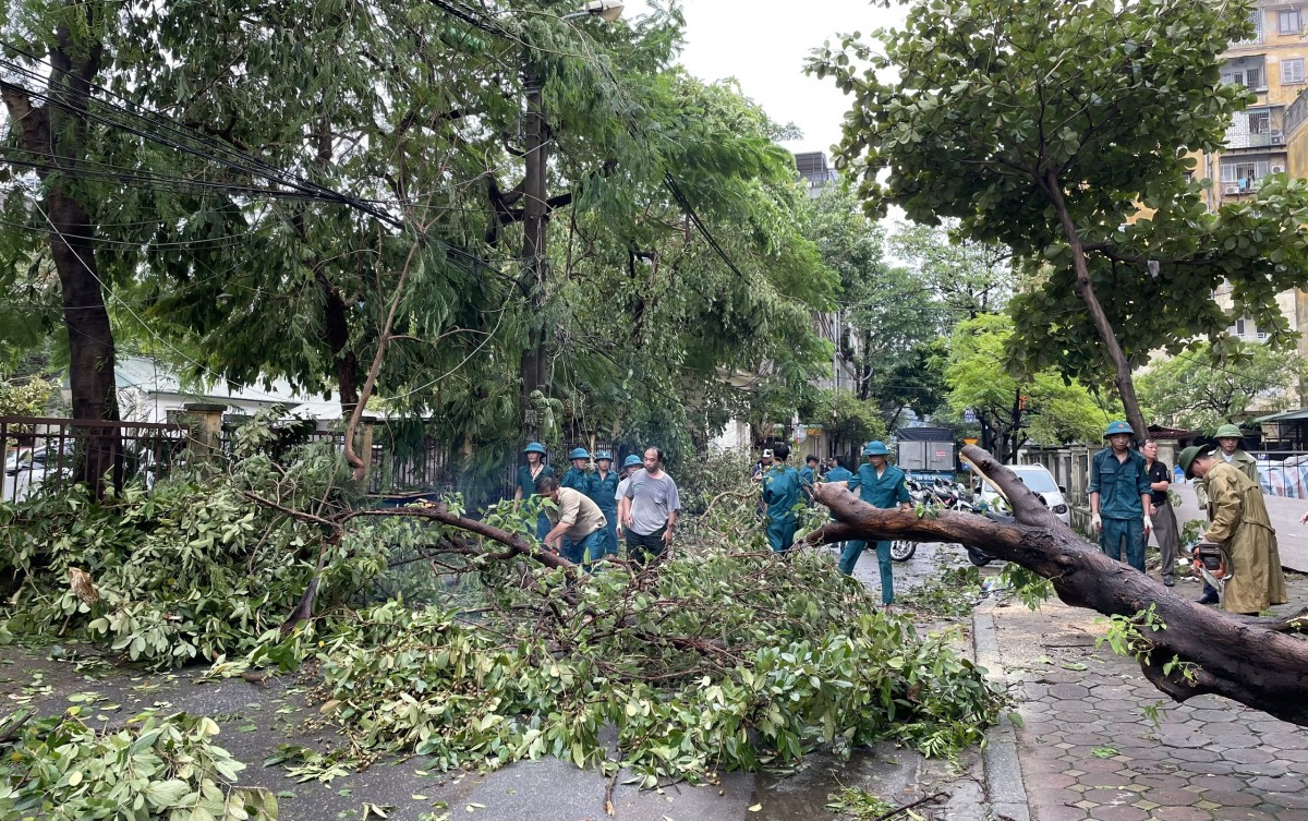 Hoàng Mai: Tổng lực khắc phục hậu quả do mưa bão, ngày 9/9 học sinh có thể đến trường