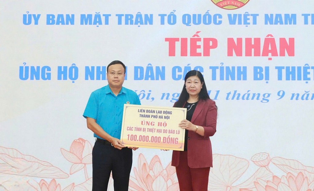 Vận động đoàn viên, người lao động Thủ đô ủng hộ nhân dân bị ảnh hưởng bởi bão lũ