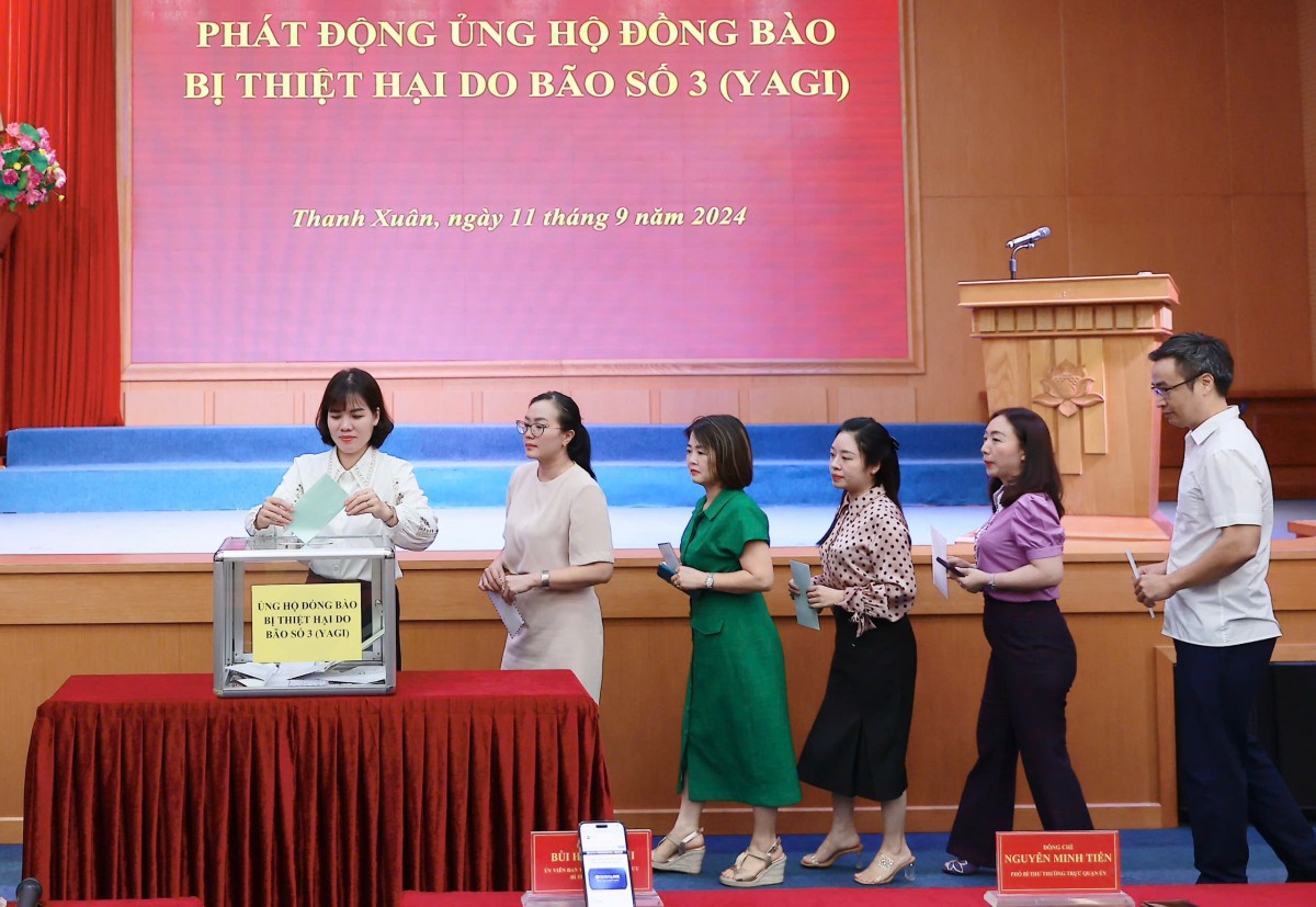 Quận Thanh Xuân phát động ủng hộ đồng bào bị thiệt hại do bão số 3