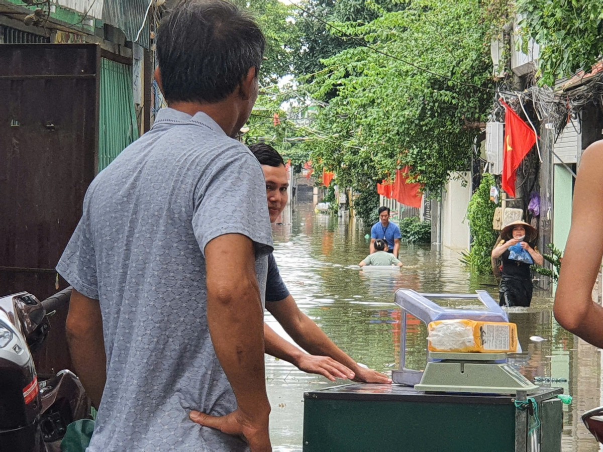 Khu vực ngoài đê Tứ Liên, Tây Hồ: Nước vẫn ngập, hầu hết các hộ dân phải di dời