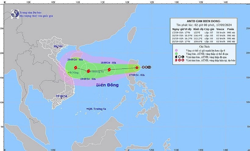 Áp thấp nhiệt đới sẽ đi vào Biển Đông, mạnh lên thành bão số 4