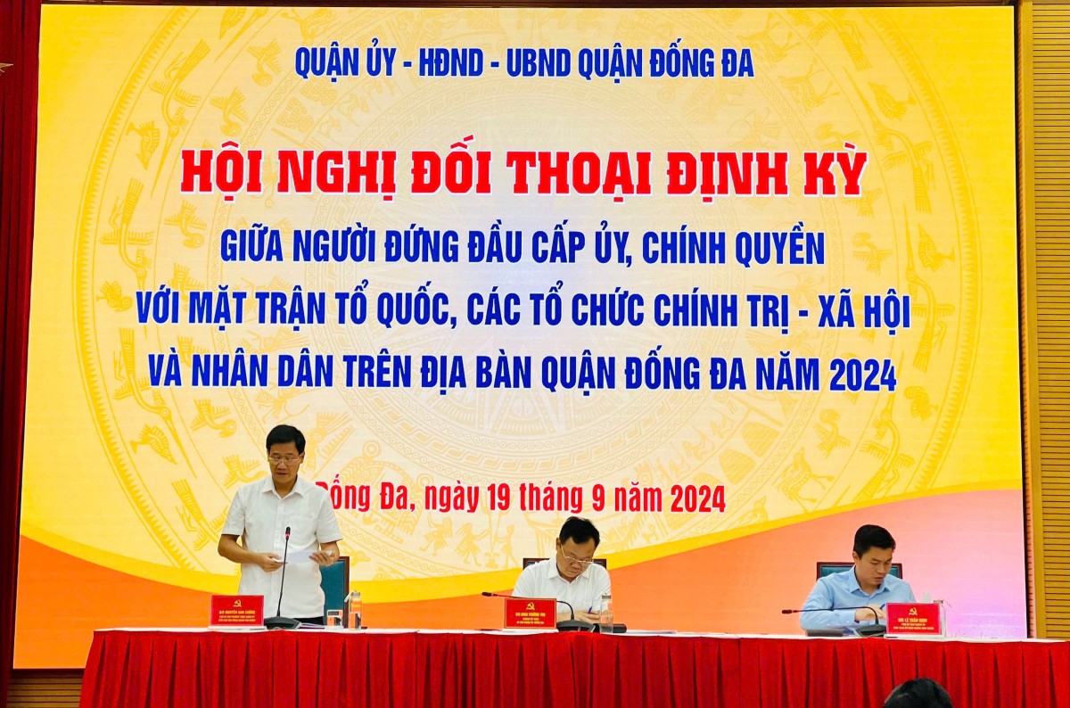 Lãnh đạo quận Đống Đa đối thoại với các tổ chức chính trị - xã hội, đại diện nhân dân trên địa bàn