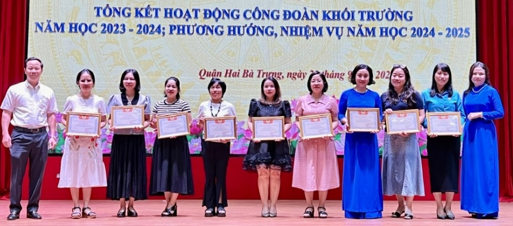 Công đoàn Trường Tiểu học Tô Hoàng tiếp tục đạt thành tích xuất sắc năm học 2023-2024