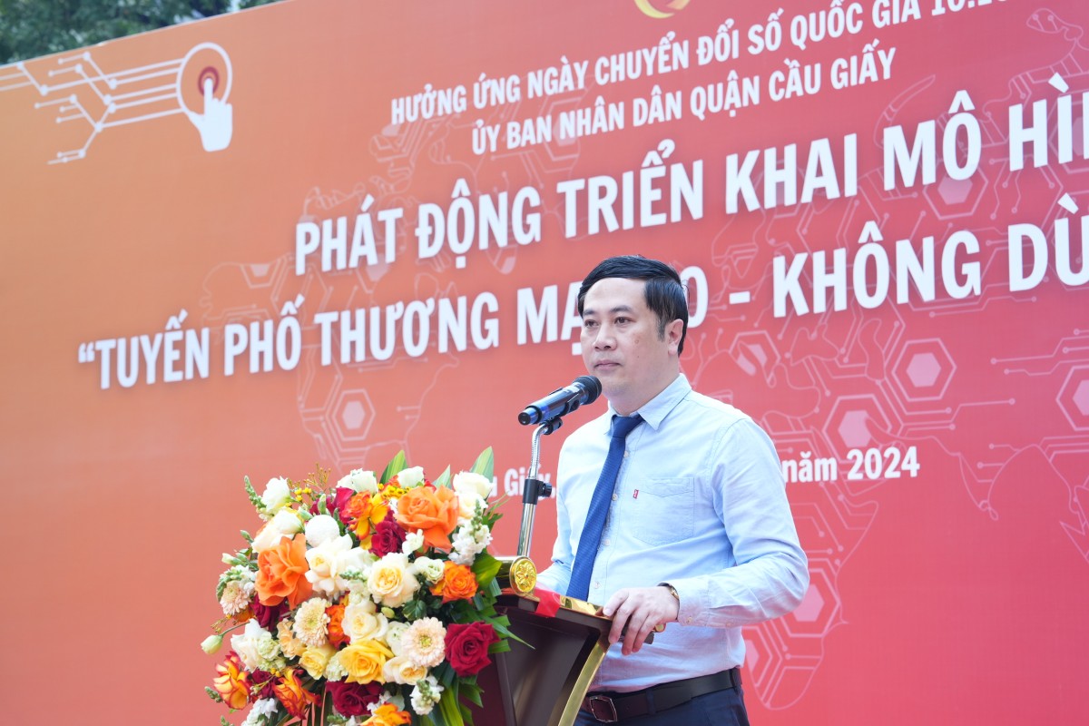 Quận Cầu Giấy phát động triển khai "Tuyến phố thương mại 4.0 -  không dùng tiền mặt"