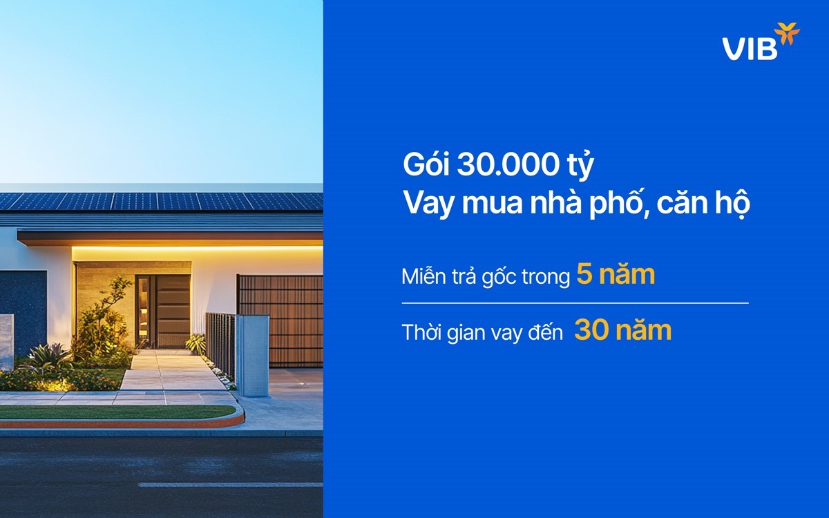 Gói vay mua nhà lãi suất chỉ từ 5,9%/năm, miễn gốc 5 năm, thời hạn vay đến 30 năm